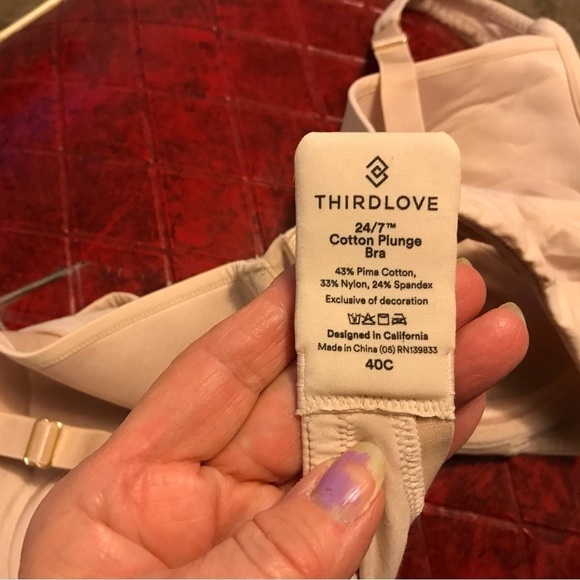Thirdlove 24/7 Cotton Plunge Bra Sz 40 C - Picture 3 of 5